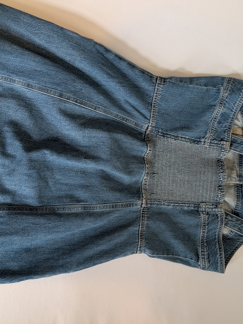 Levi's Light Blue Denim Button-Front Mini Dress with Straps - Picture 4 of 8